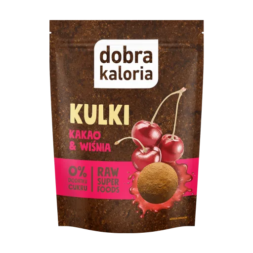 Kulki kakao & wiśnia | 58 G 1 Kulki Kakao & Wiśnia 58g – naturalna energia bez dodatku cukru