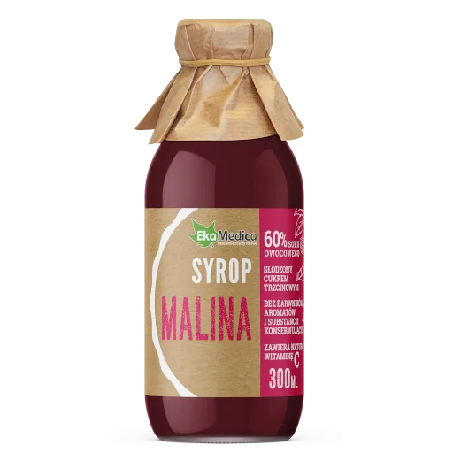 Syrop Malina <br> 300 ml 1 syrop z malin z witaminą C