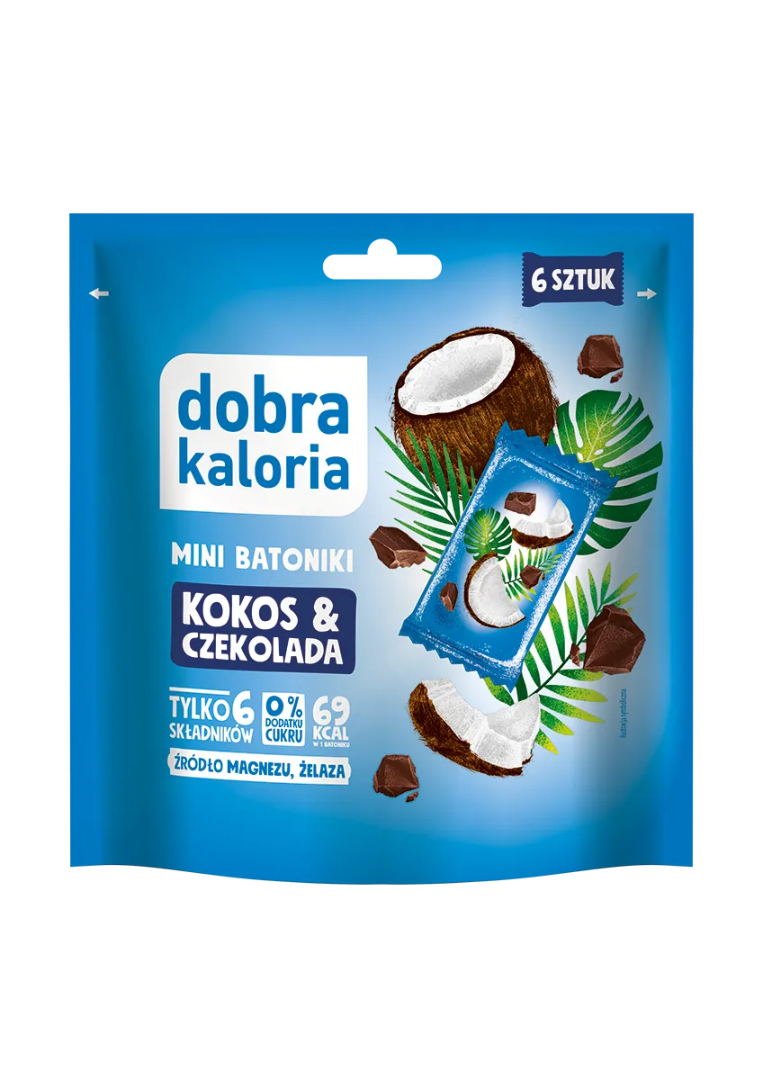 Mini Batoniki Kokos & Czekolada - 102 g (6 SZT.) 1 Mini Batoniki Kokos & Czekolada - 102 g