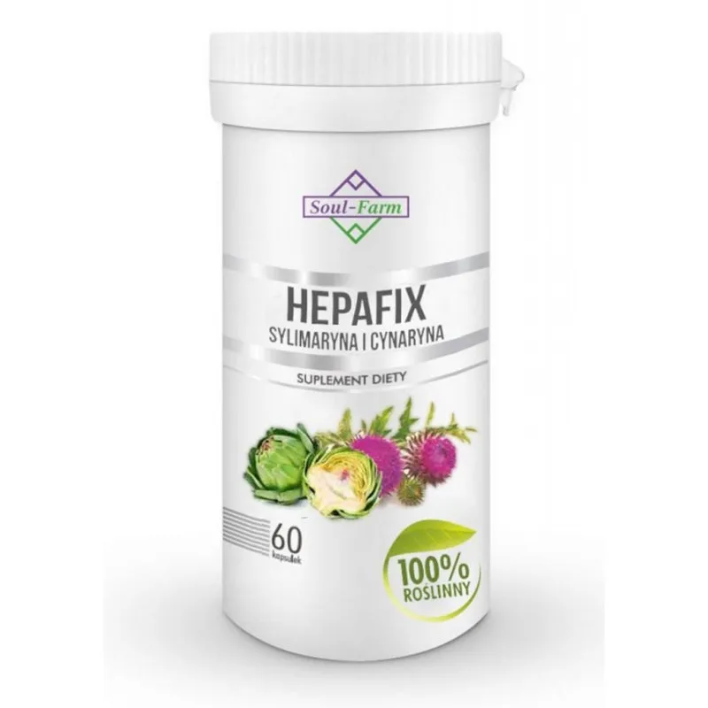 Hepafix Sylimaryna i Cynaryna 560 mg | 60 kapsułek 1 Hepafix Sylimaryna i Cynaryna 560 mg 60 kapsułek – Soul-Farm