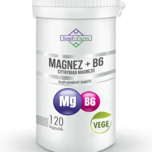 Magnez (cytrynian magnezu) + witamina B6 od Soul-Farm | 120 kapsułek