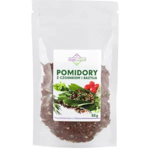 Suszone pomidory z czosnkiem i bazylią <br> 100g