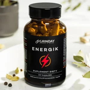 Suplement diety na energię i koncentrację z ashwagandhą i bakopą – Grinday Energik 60 kapsułek