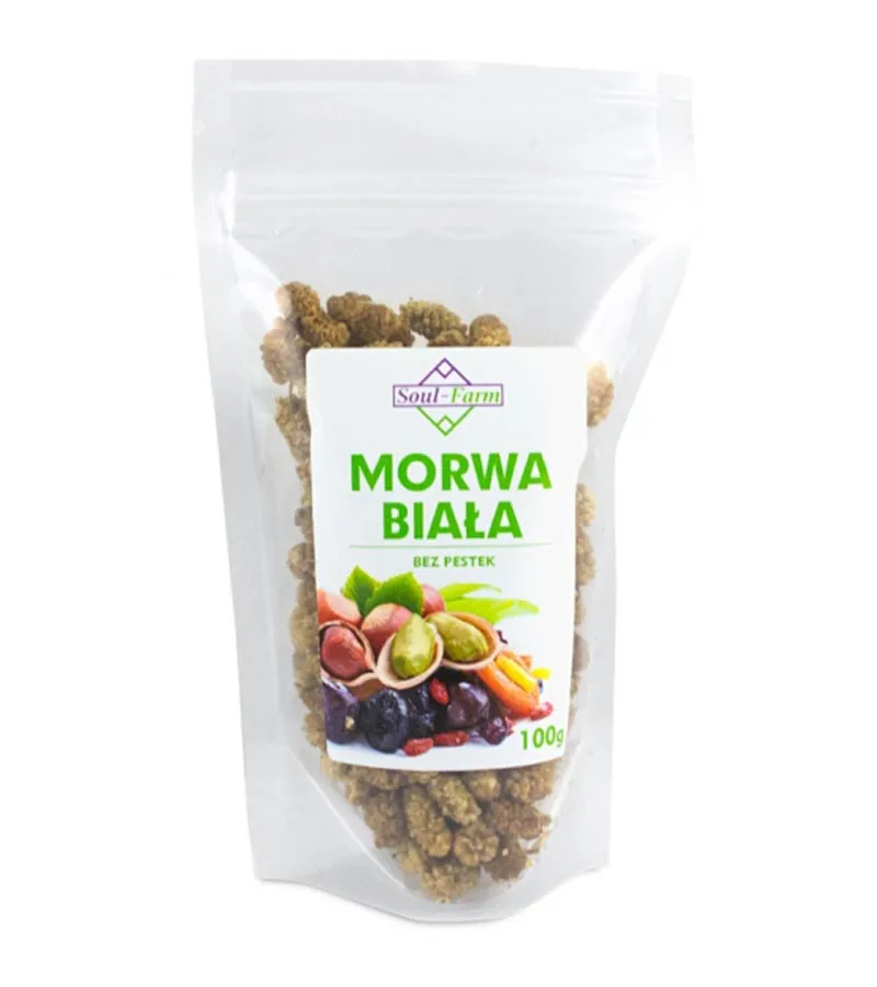 Morwa Biała suszony owoc<br>100 g 1 Morwa Biała suszony owoc<br>100 g