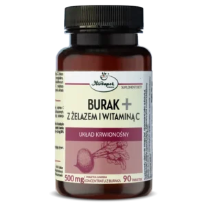 Burak+ z żelazem i witaminą C <br> 90 tabletek