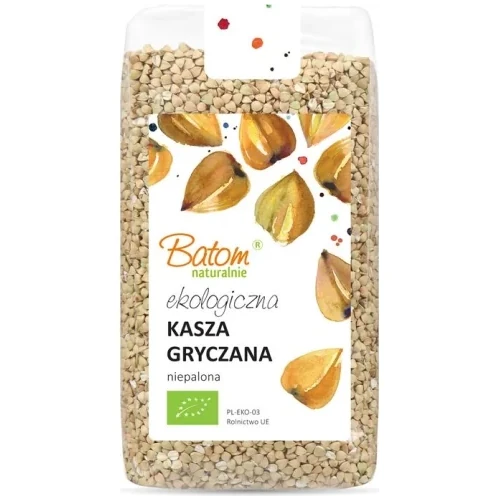 Kasza gryczana niepalona BIO | 500 g 1 Kasza gryczana niepalona BIO 500g – naturalne źródło energii | Batom