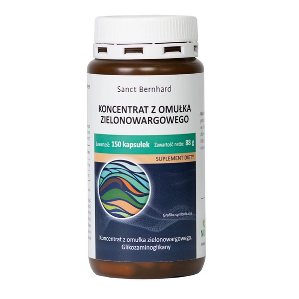 Omułek Zielonowargowy Koncentrat 500 mg | 150 kapsułek 1 Sanct Bernhard – Omułek Zielonowargowy Koncentrat 500 mg – 150 kapsułek