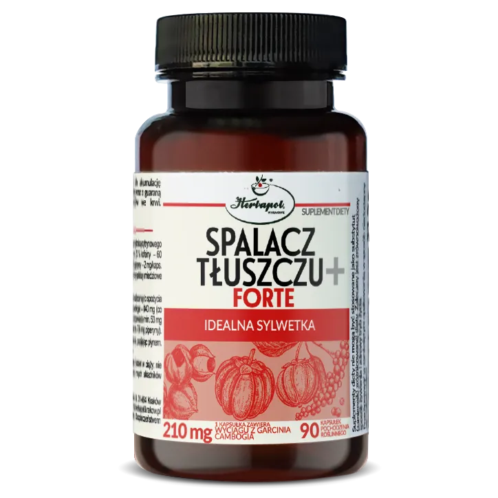 Spalacz tłuszczu forte+ | 90 kapsułek 1 Spalacz tłuszczu forte+ z garcinią, guaraną i pieprzem czarnym 90 kapsułek – Herbapol