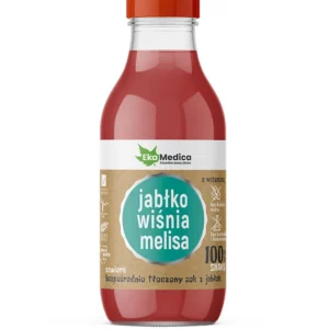 Sok 100% jabłko, wiśnia, melisa 300 ml – EkaMedica