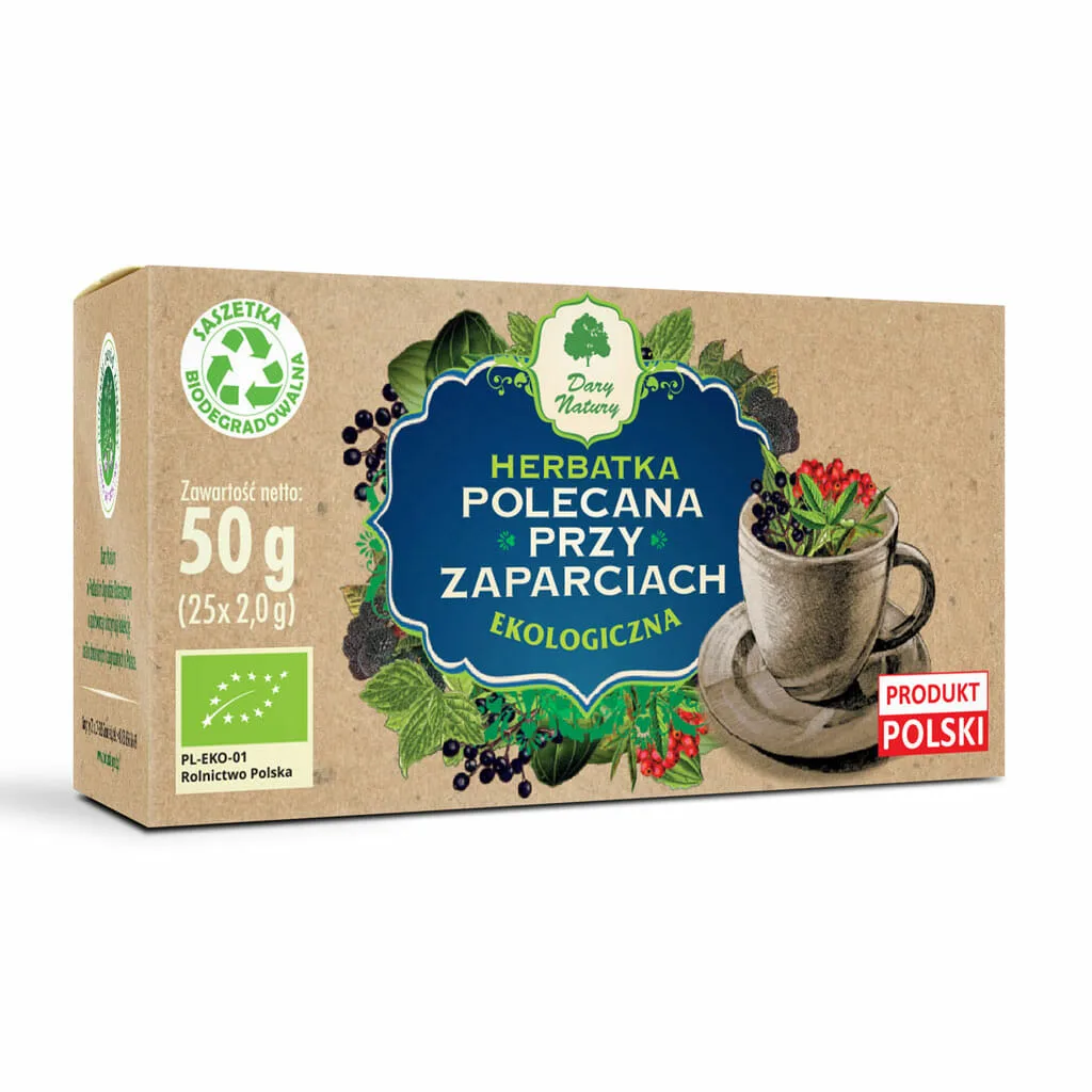 Polecana przy zaparciach - herbatka EKO 1 Polecana przy zaparciach - herbatka EKO