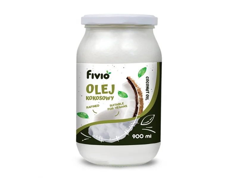 Olej kokosowy rafinowany | 900 ml 1 Olej kokosowy rafinowany 900 ml | Uniwersalny wybór do kuchni i pielęgnacji
