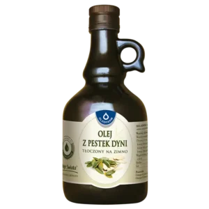 Olej z pestek dyni tłoczony na zimno 500 ml | naturalne źródło NNKT do sałatek i zup