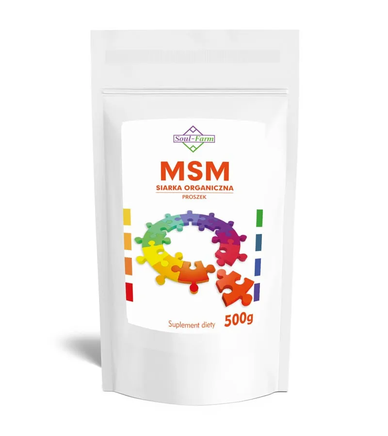 MSM siarka organiczna | 500 g 1 MSM siarka organiczna 500 g Soul-Farm | Naturalne wsparcie dla stawów, mięśni i skóry