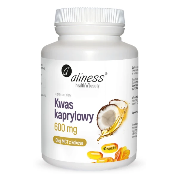 Kwas kaprylowy 600 mg<br> 90 kapsułek 1 Kwas kaprylowy 600 mg<br> 90 kapsułek