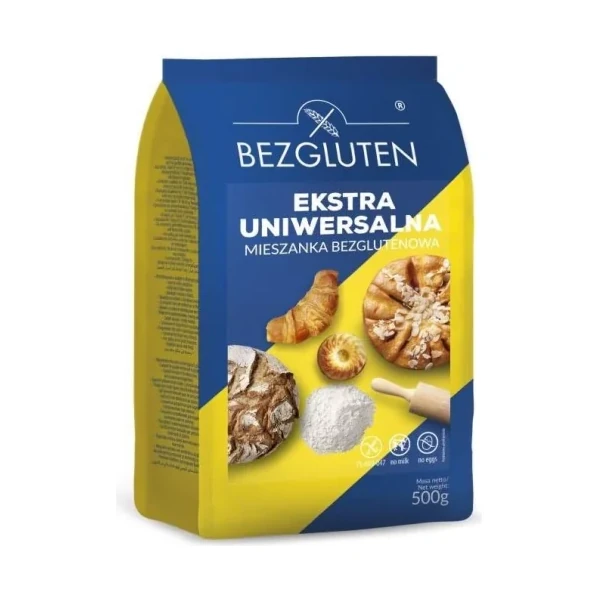 Mąka Ekstra uniwersalna mieszanka bezglutenowa | 500 g 1 Mąka Ekstra Uniwersalna Bezglutenowa 500g – idealna baza bez kompromisów | Bezgluten