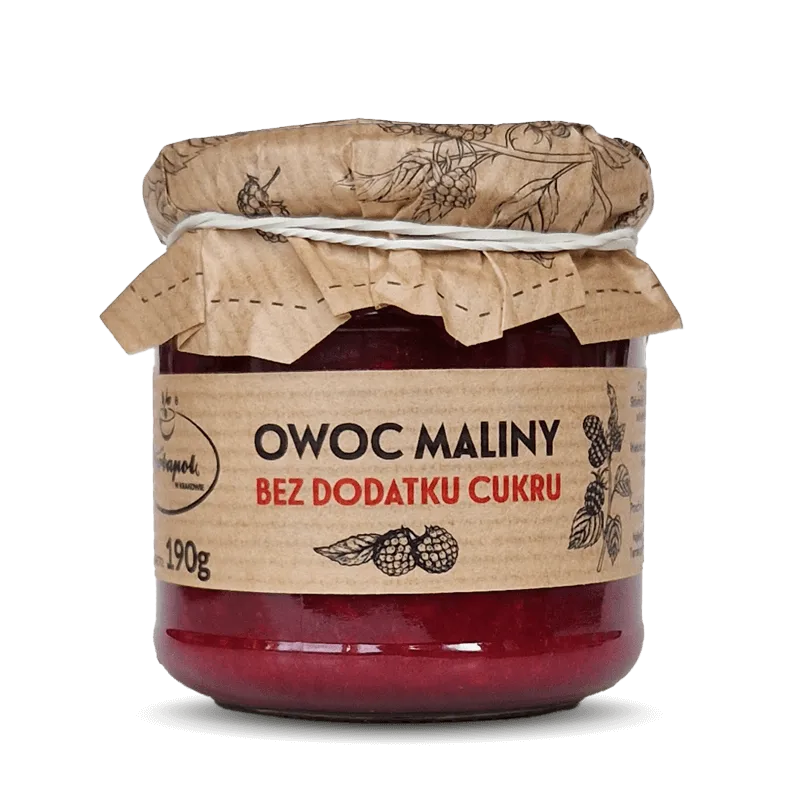Konfitura Malinowa bez Cukru | 190g 1 Konfitura Malinowa bez Cukru 190g – 71% Owoców | Naturalna Słodycz | Herbapol