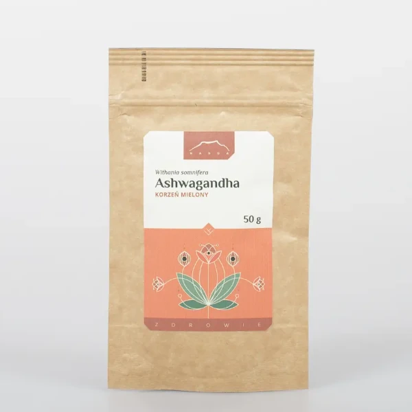 Ashwagandha (żeń-szeń indyjski) <br> korzeń mielony 50 g 1 Korzeń ashwagandhy - 100% naturalny