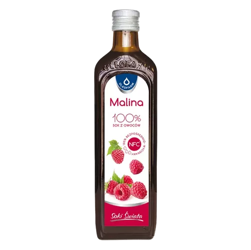 Malina 100% sok z owoców malin<br> 490 ml 1 Malina 100% sok z owoców malin<br> 490 ml