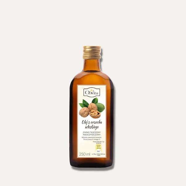 Olej z orzecha włoskiego zimno tłoczony <br> 250ml 1 Olej z orzecha włoskiego zimno tłoczony <br> 250ml