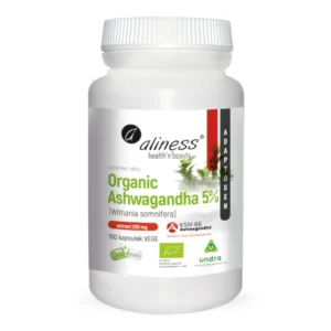 Organic Ashwagandha KSM-66 200 mg | Naturalne wsparcie w stresie – 100 kapsułek VEGE