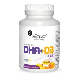 Omega DHA 300 mg z alg + D3 2000 IU | Roślinna alternatywa dla zdrowia mózgu i odporności