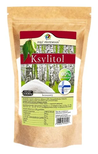 Ksylitol | 1000 g 1 Ksylitol 1000 g – Cukier brzozowy z Finlandii | Naturalna alternatywa bez cukru | Pięć Przemian