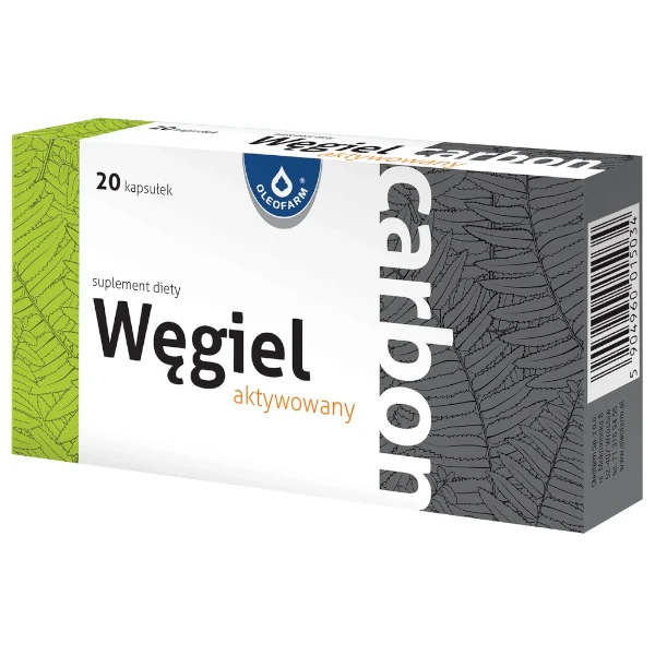 Węgiel aktywowany Carbon | 20 kapsułek 1 Węgiel aktywowany Carbon 20 kapsułek – Oleofarm