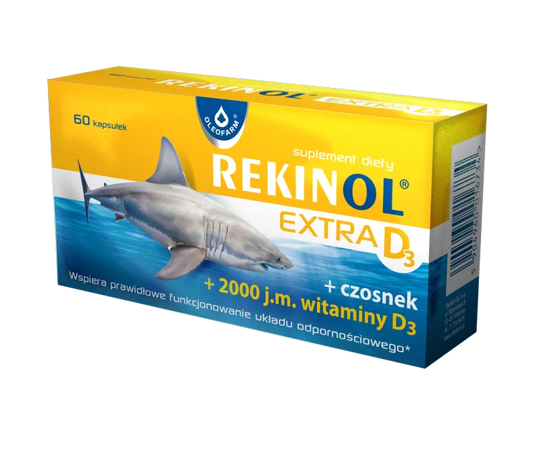 Rekinol Extra D3 | 60 kapsułek 1 Rekinol Extra D3 60 kapsułek – Oleofarm