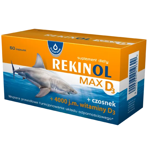 Rekinol MAX D3 | 60 kapsułek 1 Rekinol MAX D3 60 kapsułek – Oleofarm