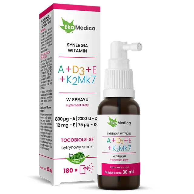 Witamina A + D3 + E + K2Mk7 w sprayu 1 Witamina A + D3 + E + K2Mk7 w sprayu – EkaMedica