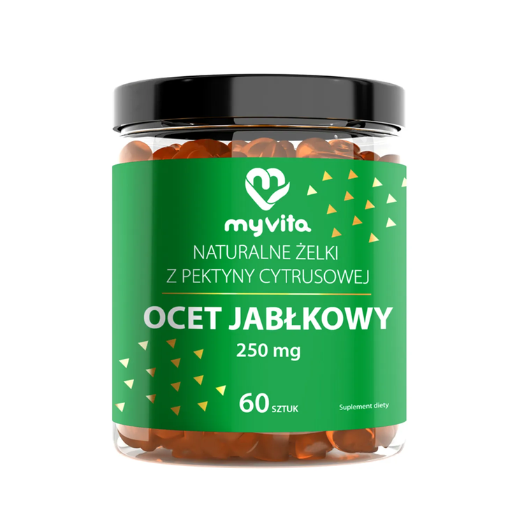 Ocet Jabłkowy - żelki naturalne 60 szt. 1 Ocet Jabłkowy - żelki naturalne 60 szt. MyVita
