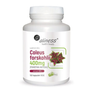 Coleus forskohlii 10% 400 mg x 100 VEGE CAPS | 100 kapsułek VEGE - Aliness Pokrzywa indyjska