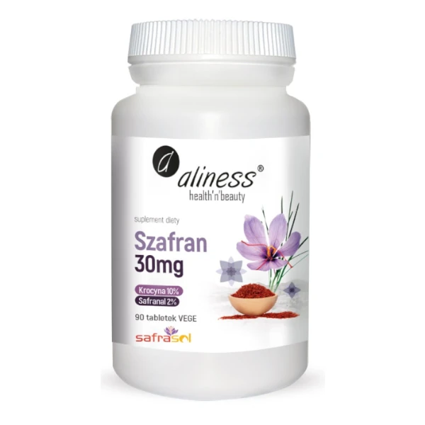 Szafran 30 mg | 90 tabletek VEGE 1 Szafran 30 mg | 90 tabletek VEGE - Aliness