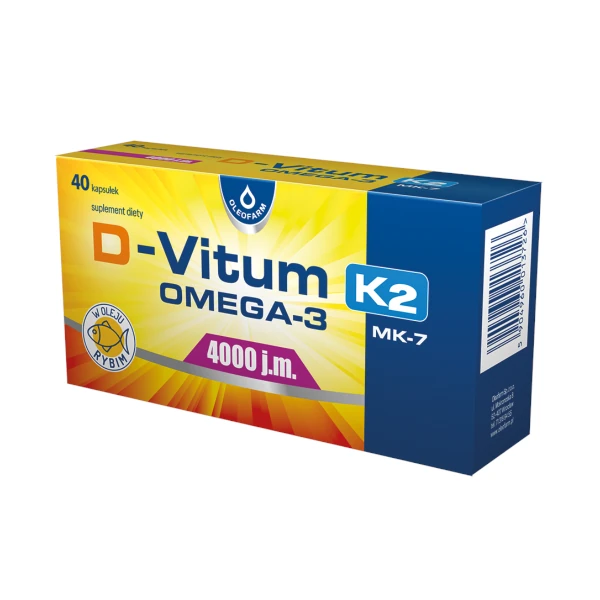 D-Vitum 4000 j.m. K2 MK-7 OMEGA-3 | 40 kapsułek 1 D-Vitum 4000 j.m. K2 MK-7 OMEGA-3 | 40 kapsułek