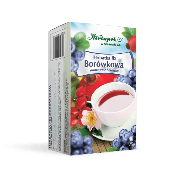 Herbatka fix BORÓWKOWA 1 Herbatka fix BORÓWKOWA – Owocowa z borówką (20 saszetek)